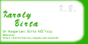 karoly birta business card